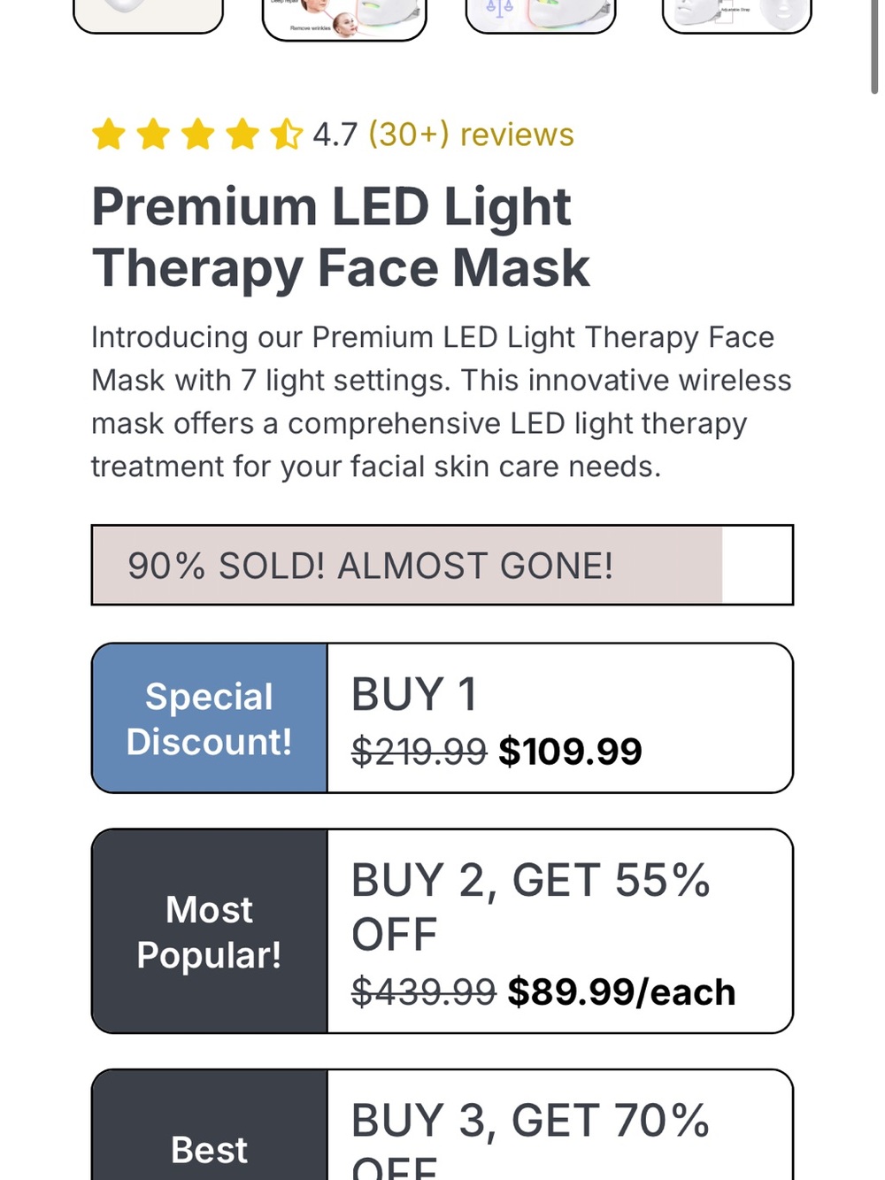 LED Facial Mask for Women Skincare - White, - Picture 9 of 17
